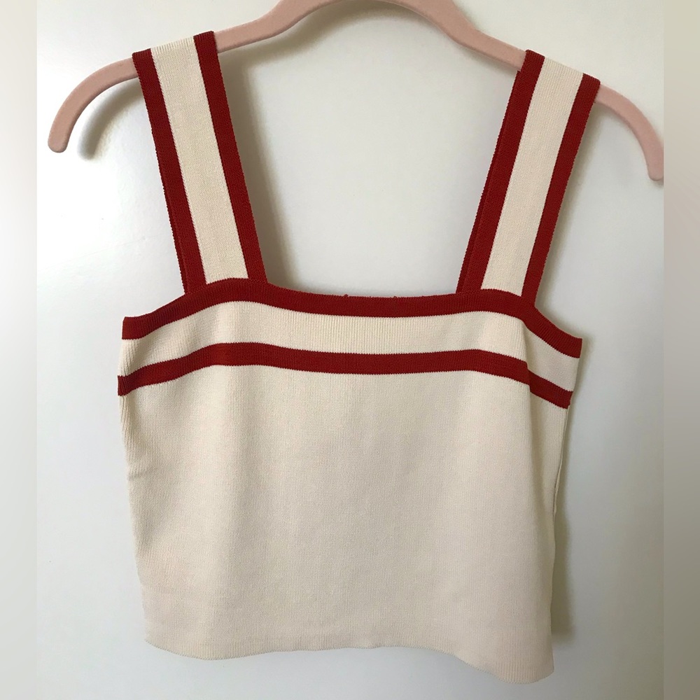 Francesca’s Harper Heritage Cream Square-Neck Crop Top
